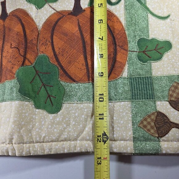 Two Fall Pumpkin Quilted Placemats Patchwork autumn Thanksgiving holiday - Picture 8 of 8